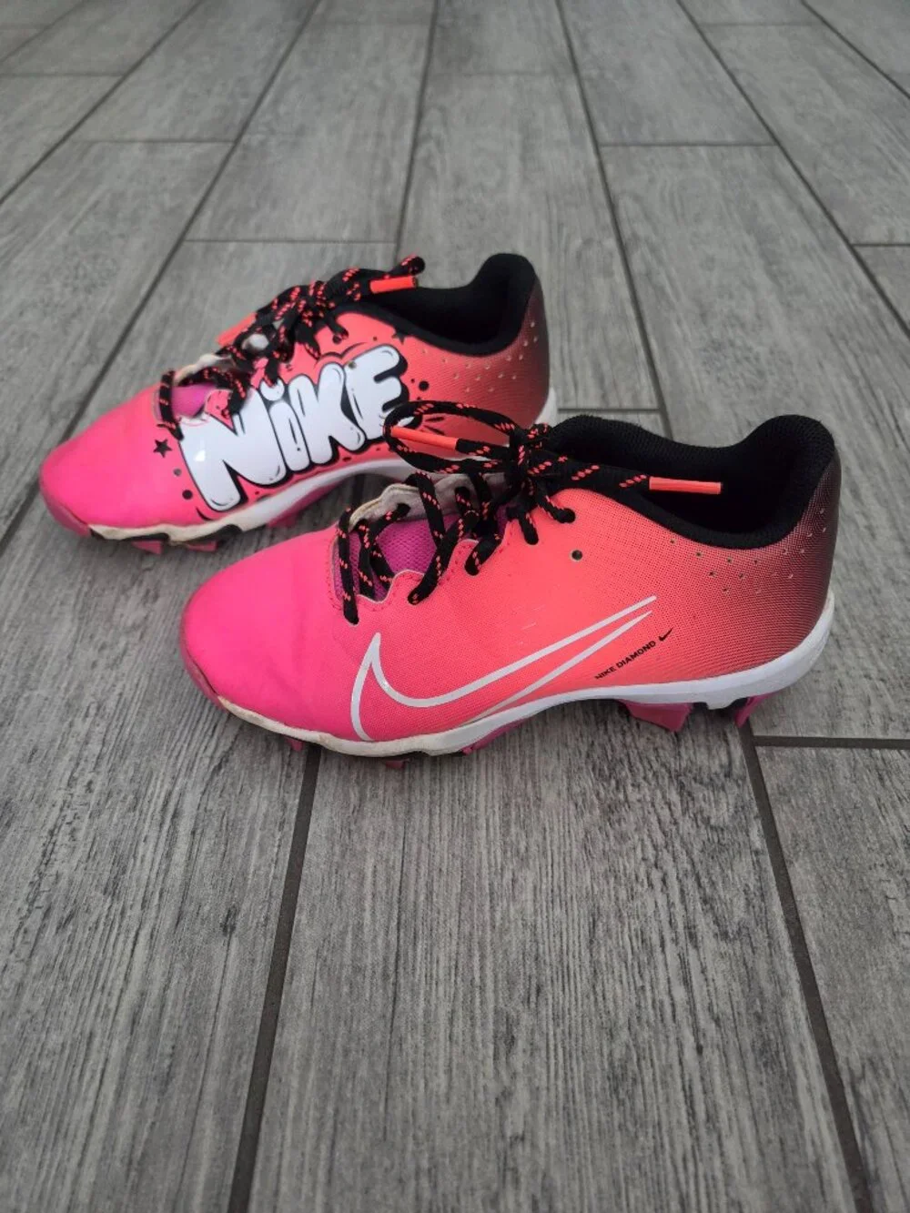 Nike Hyperdiamond 4 Keystone Pink Softball Cleats Youth Size 2Y